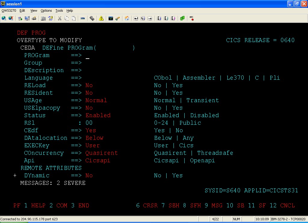 Useful CICS Commands with Screens