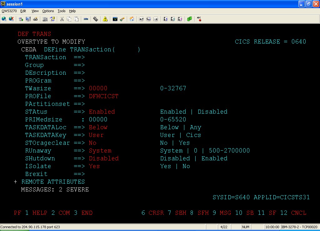 Useful CICS Commands with Screens